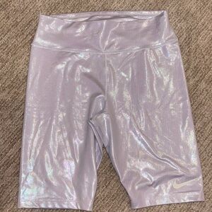 Nike Shimmering Silver Biker Shorts